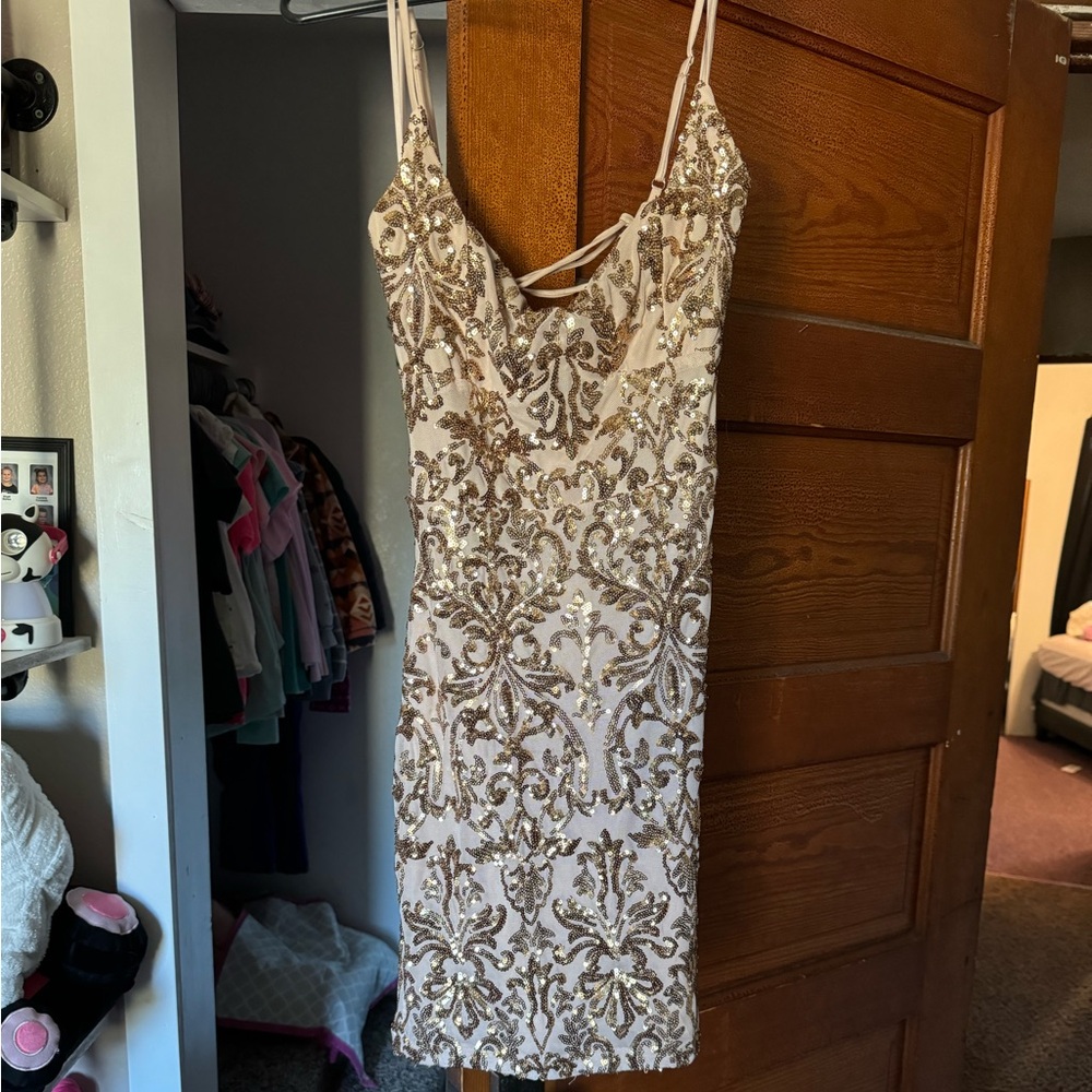 gold windsor hoco dress